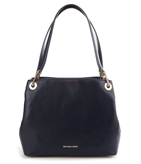 michael kors raven pebble leather tote|raven large leather shoulder bag.